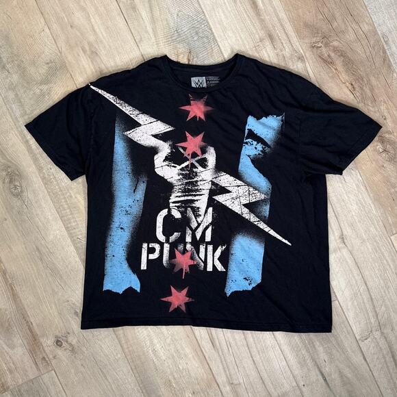 CM Punk Chicago Flag WWE T Shirt Mens 3XL - Picture 1 of 6